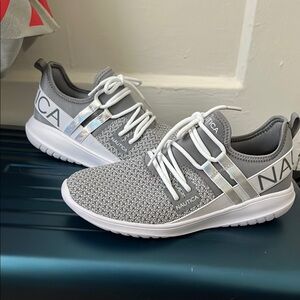 Nautica Light Gray Athletic Shoes with White Accents